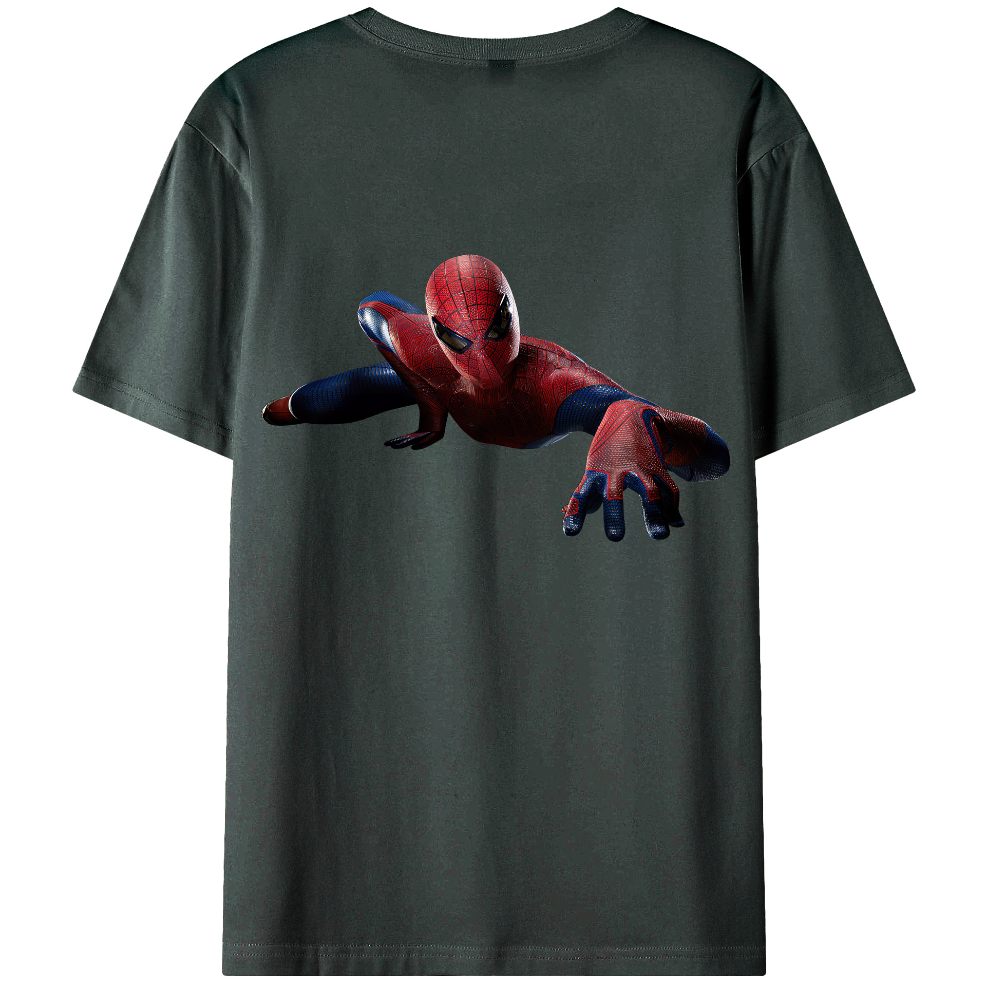 （画像用） Spider Man スパイダーマン 綿100％ メンズ半袖Tシャツ（バックプリント） 通気性